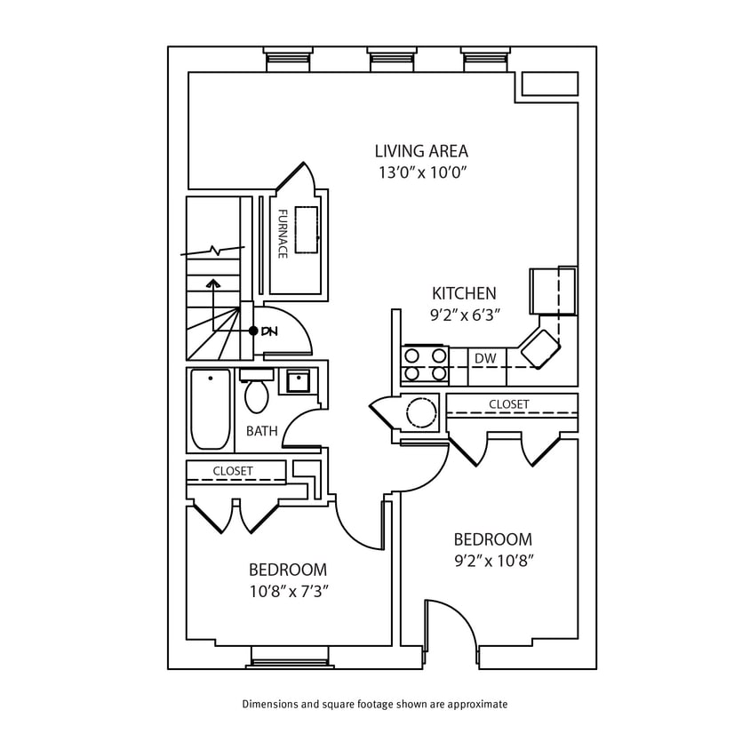 Floor Plan - 1 Bedroom + Den / 1 Bath