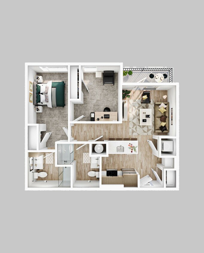 B3AB - 2BR/2BA - B3a Balcony