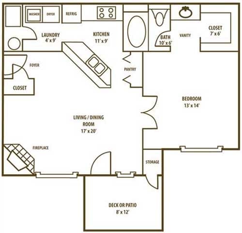 1BR/1BA - A1