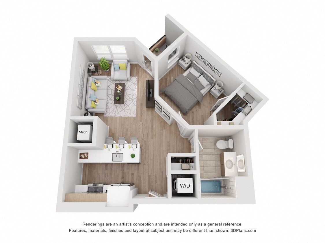 Floor Plan - Avenue G | 1 Bed/1 Bath-AW-07.1