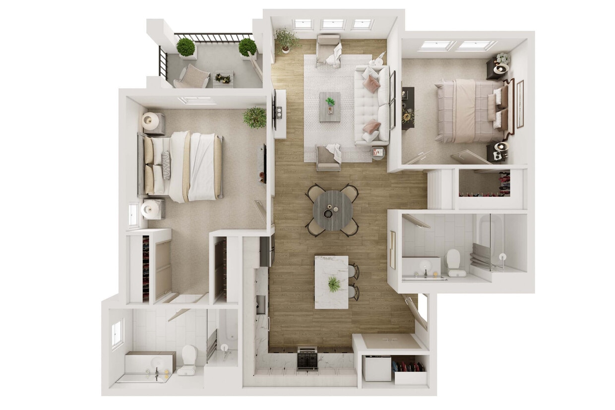 Floor Plan - 2BD 2BTH B2