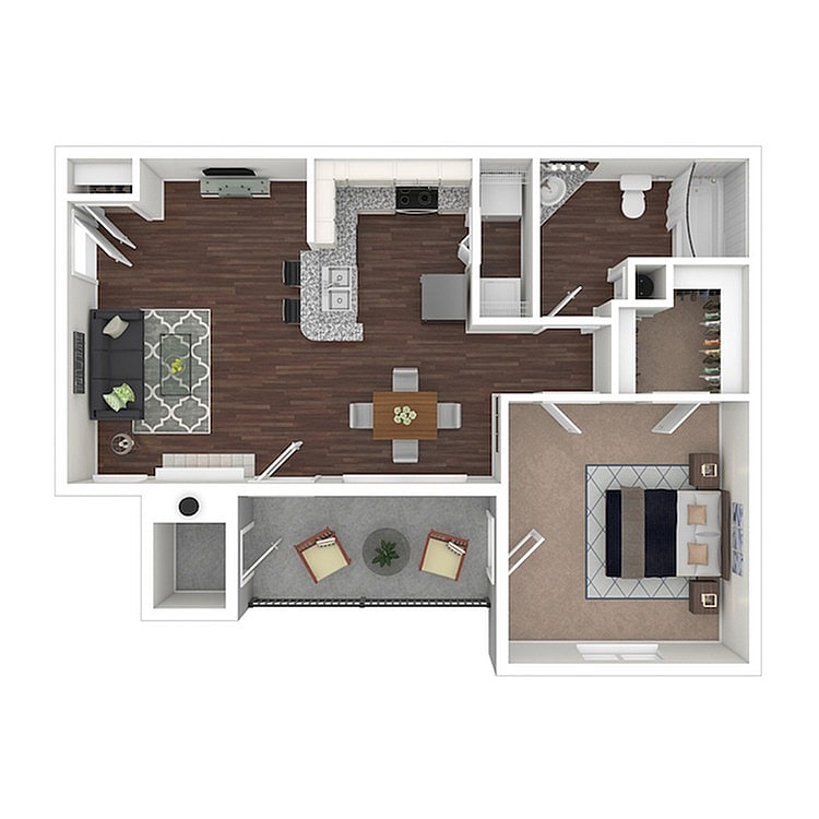 A2 | 1x1 | 700 sf - A2