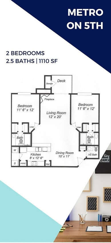 Two Bedroom, Two and Half Bath - The Parkway-Renovated