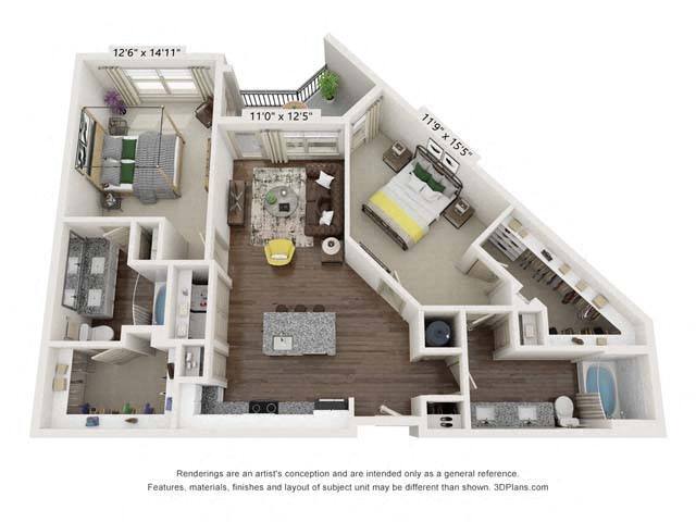 Floor Plan - Two-Bedroom (B3)