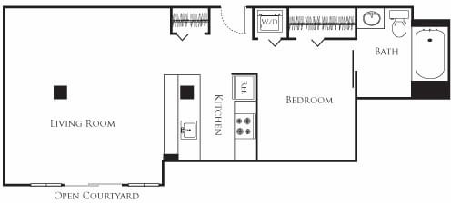 Floor Plan - Micro One Bed - B2 232