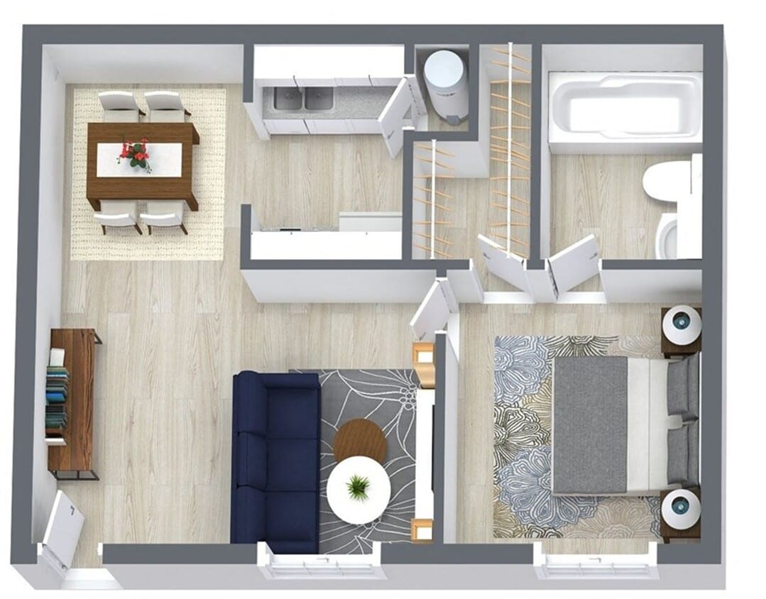 Floor Plan - Cozy One Bedroom Apartment Home