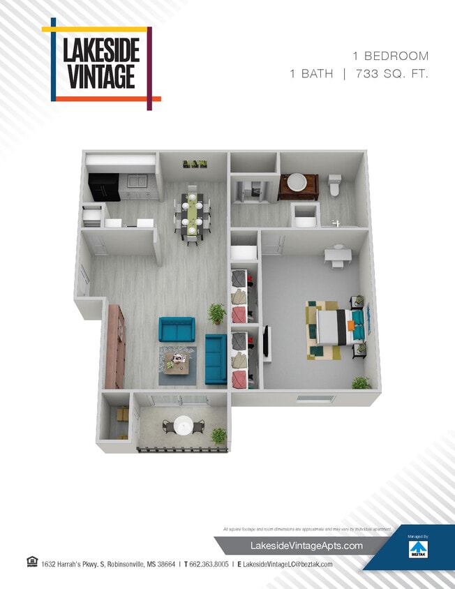 Floor Plan - 1 Bedroom 1 Bath