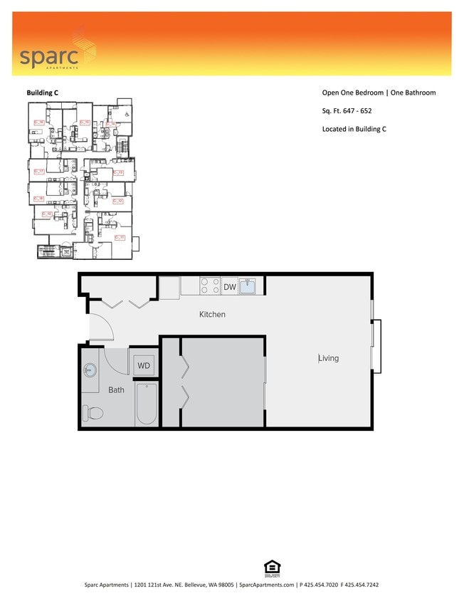 Floor Plan - Open 1x1 Building C