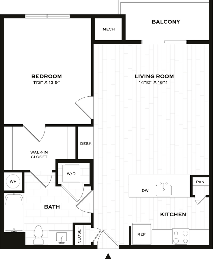Floor Plan - 1 Bed/1 Bath-B1