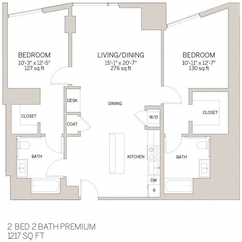 Floor Plan - Two Bedroom Premium - N