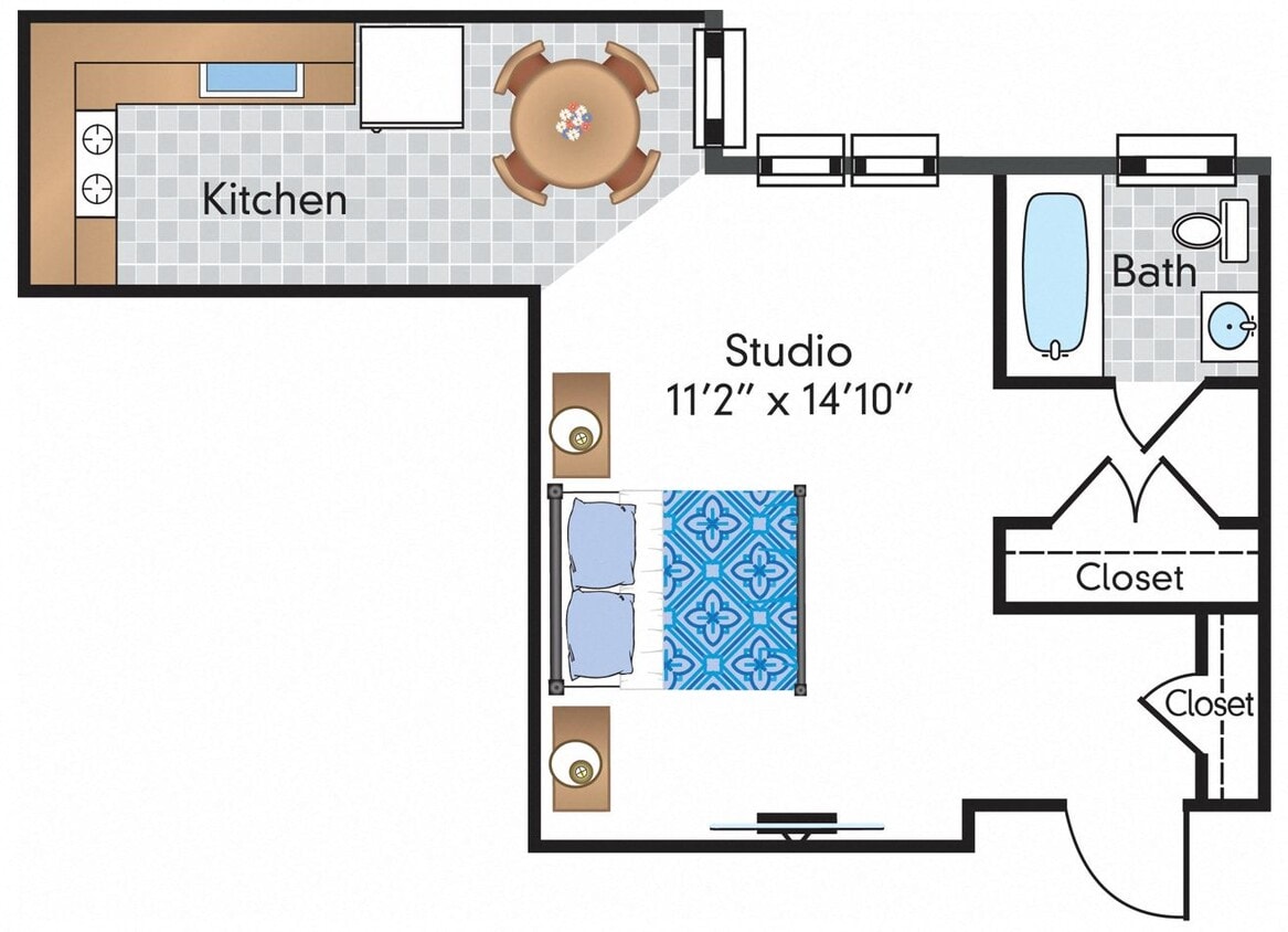 Floor Plan - Renovated Studio 03 Tier