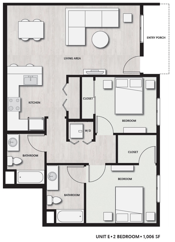Floor Plan - 982 Broadway #106 UNFURNISHED