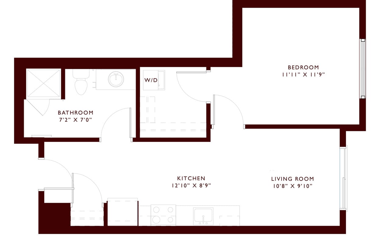 Discover the sleek and functional layout of the Urban Oasis apartment. - A1