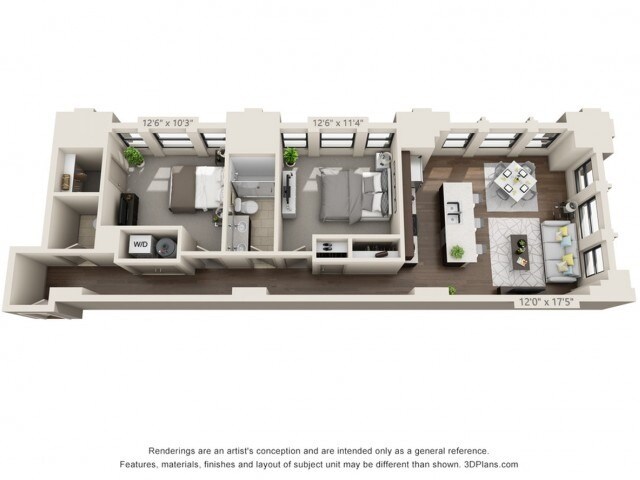 Two Bed one and a half Bath 1025 sqft - Two Bed/One and a Half Bath - 1025