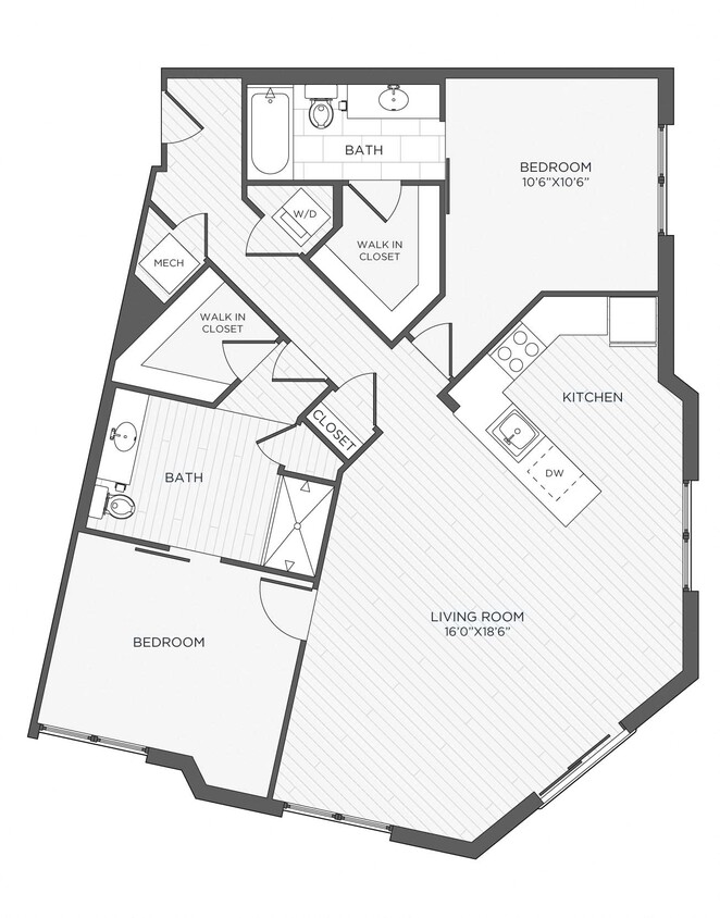 Floor Plan - 2 Bed 2 Bath-B5 - Lexington