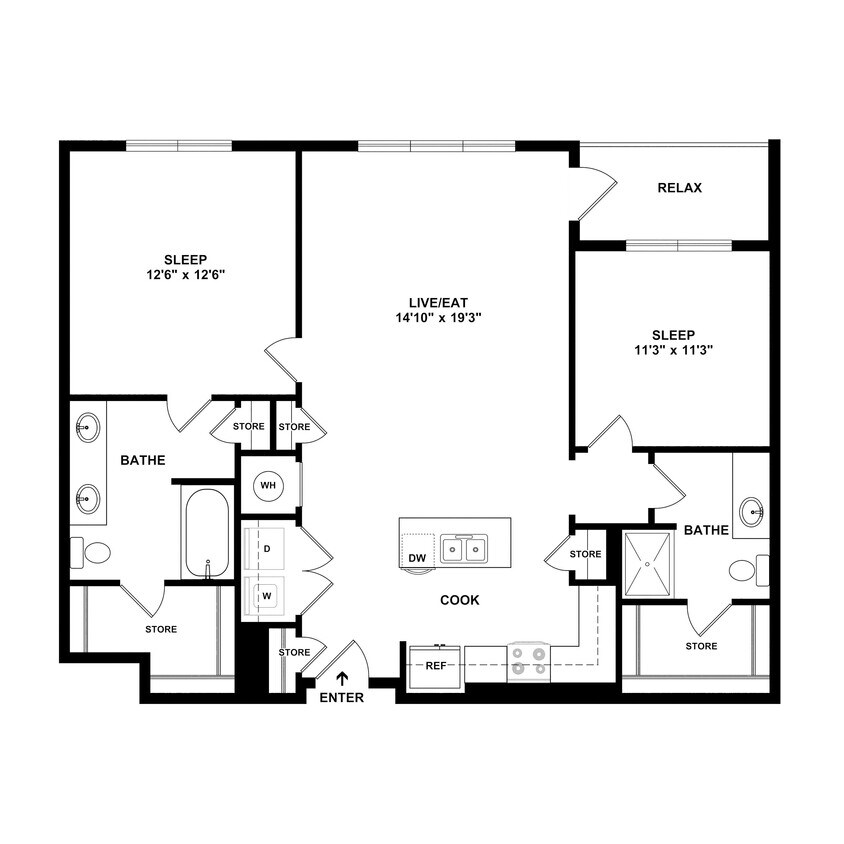 Floor Plan - TwoB