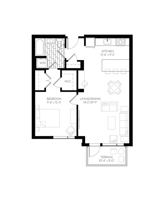 1BR/1BA - 1 Bedroom 1 Bathroom