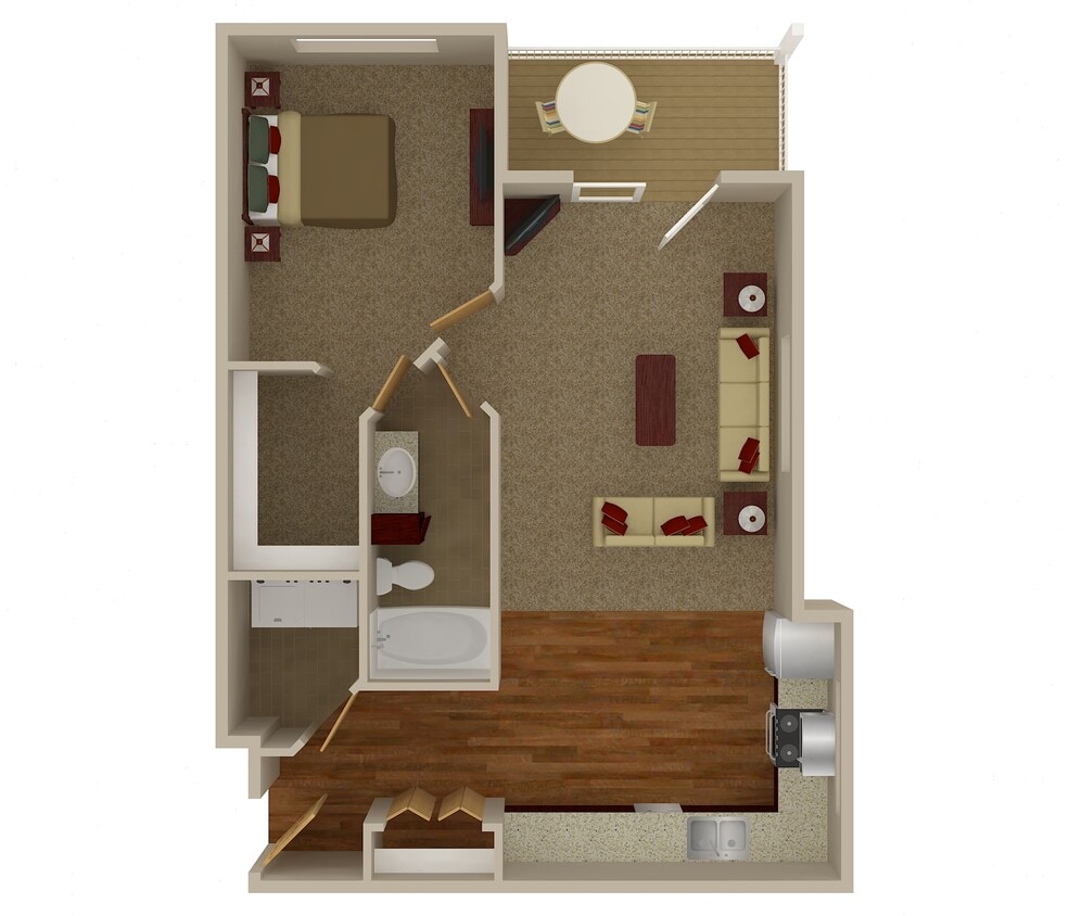 Floor Plan - 1 Bedroom 1 Bathroom