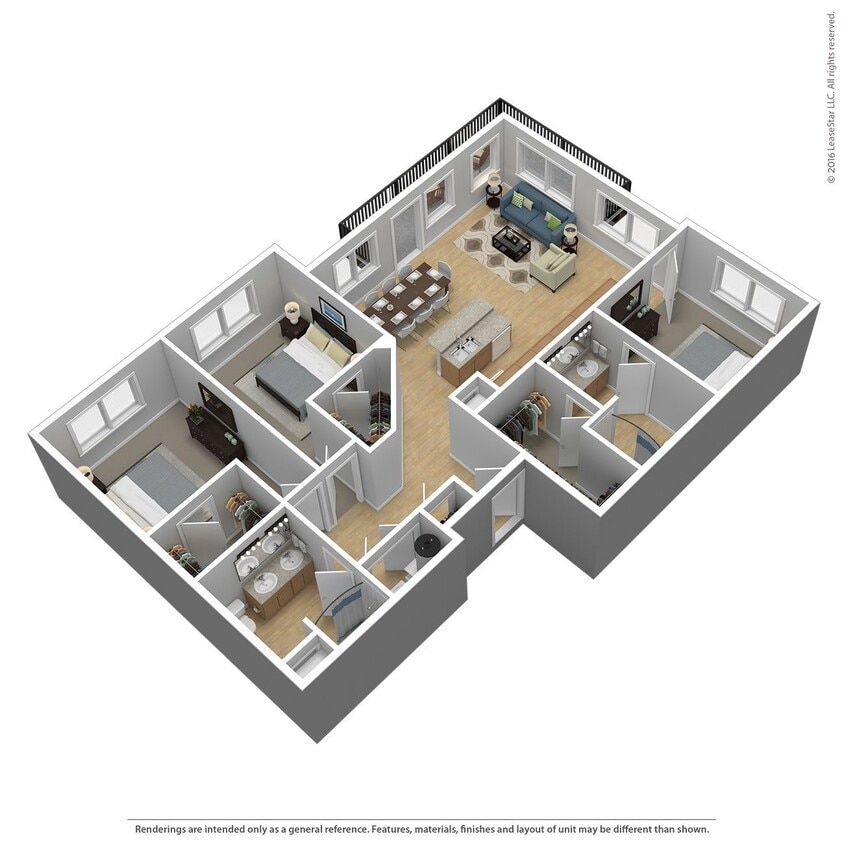 Floor Plan - 3 Bed 2 Bath 1738 SqFt (1550 Net)