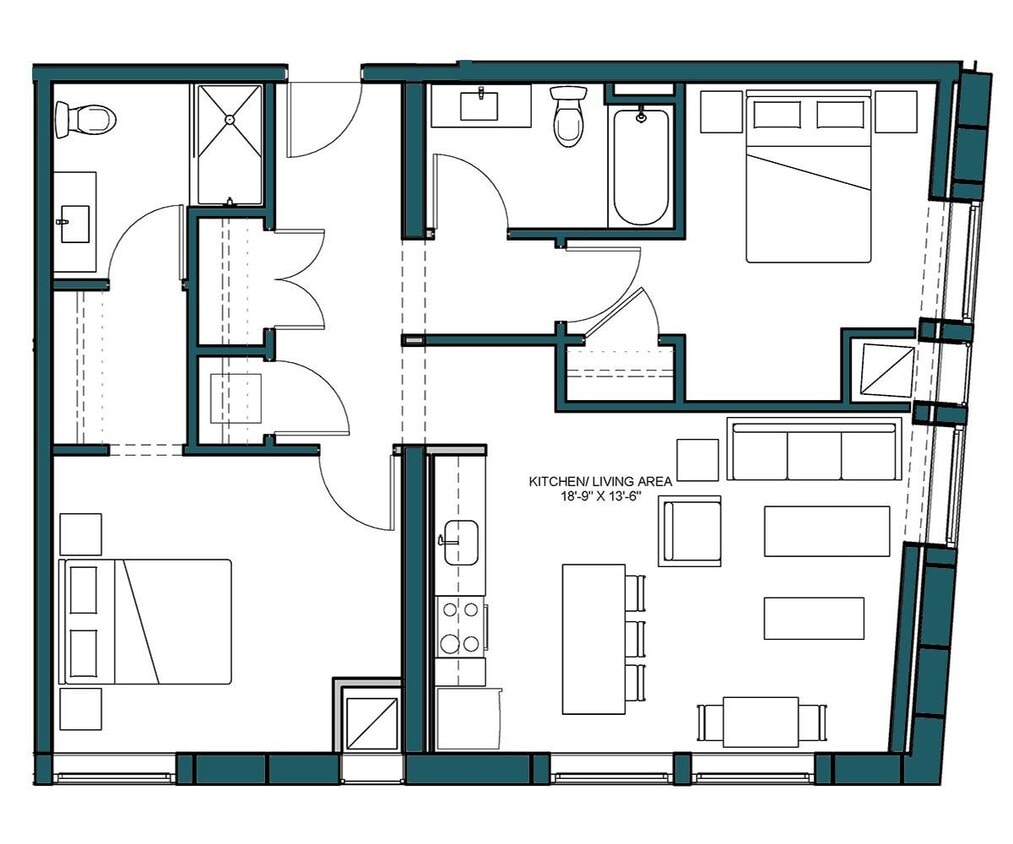 Floor Plan - 2 Bed/2 Bath-D3