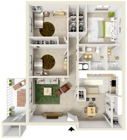 Floor Plan - 3 Bedroom 2 Bath