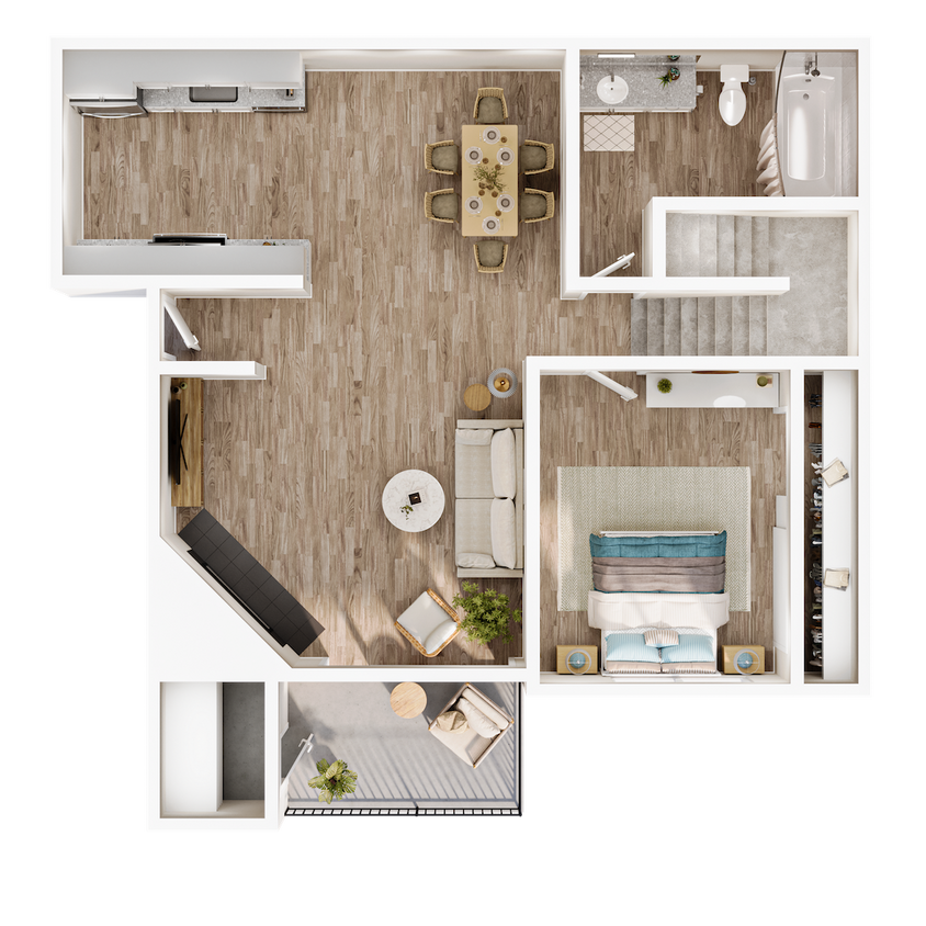 Floor Plan - 2 Bedroom / 2 Bathroom Townhomes