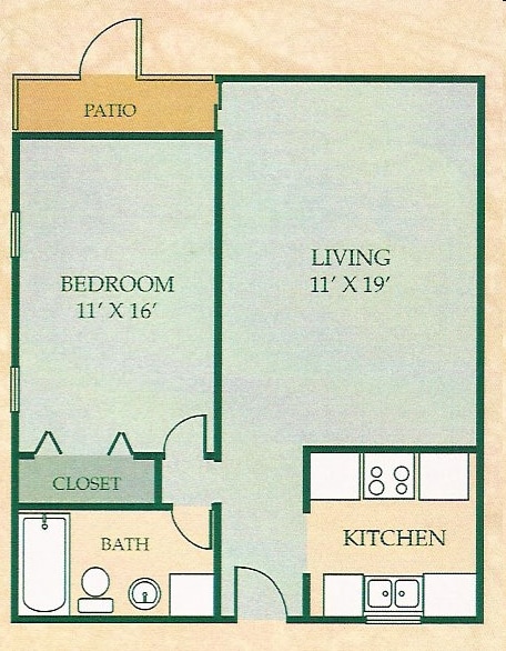 1BR/1BA - 1B1