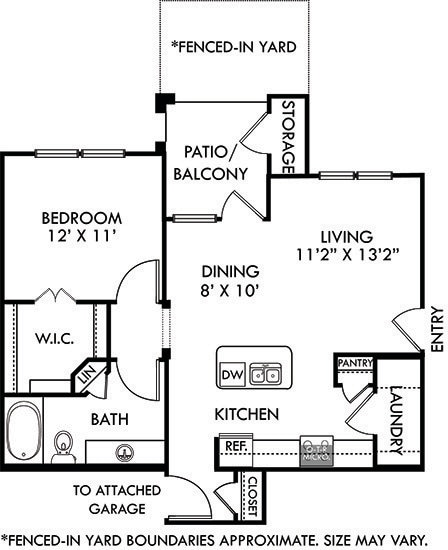 Floor Plan - Hawthorn with Attached Garage and Fenced-in Yard