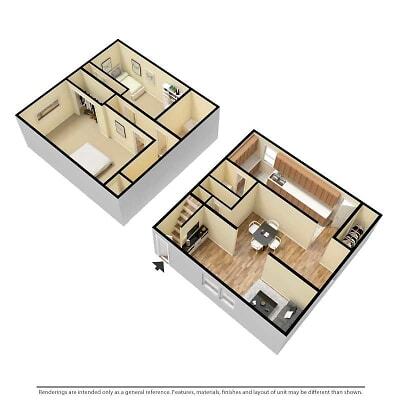 Floor Plan - 2 bedroom townhome