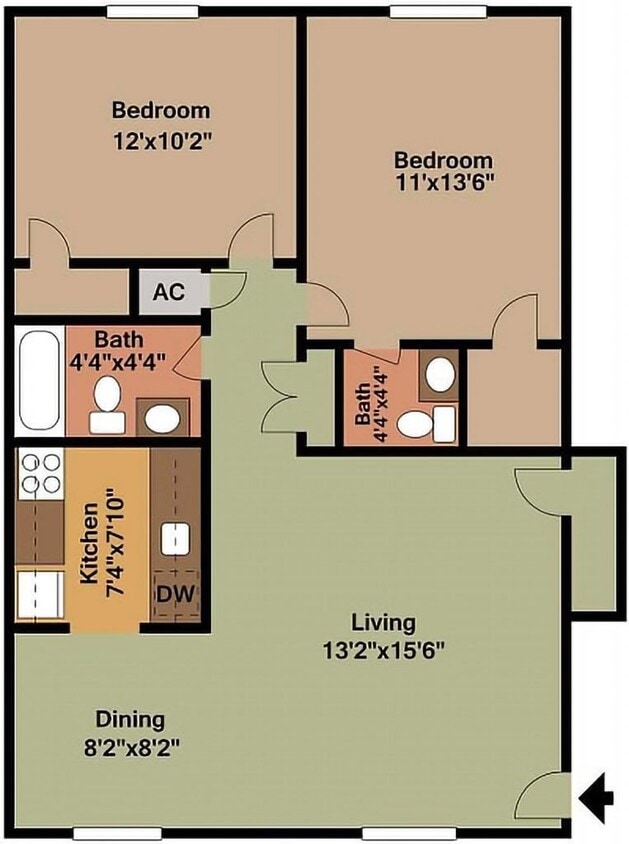 Floor Plan - Two Bedroom Garden