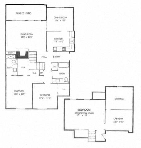 Floor Plan - Two Bed Duplex