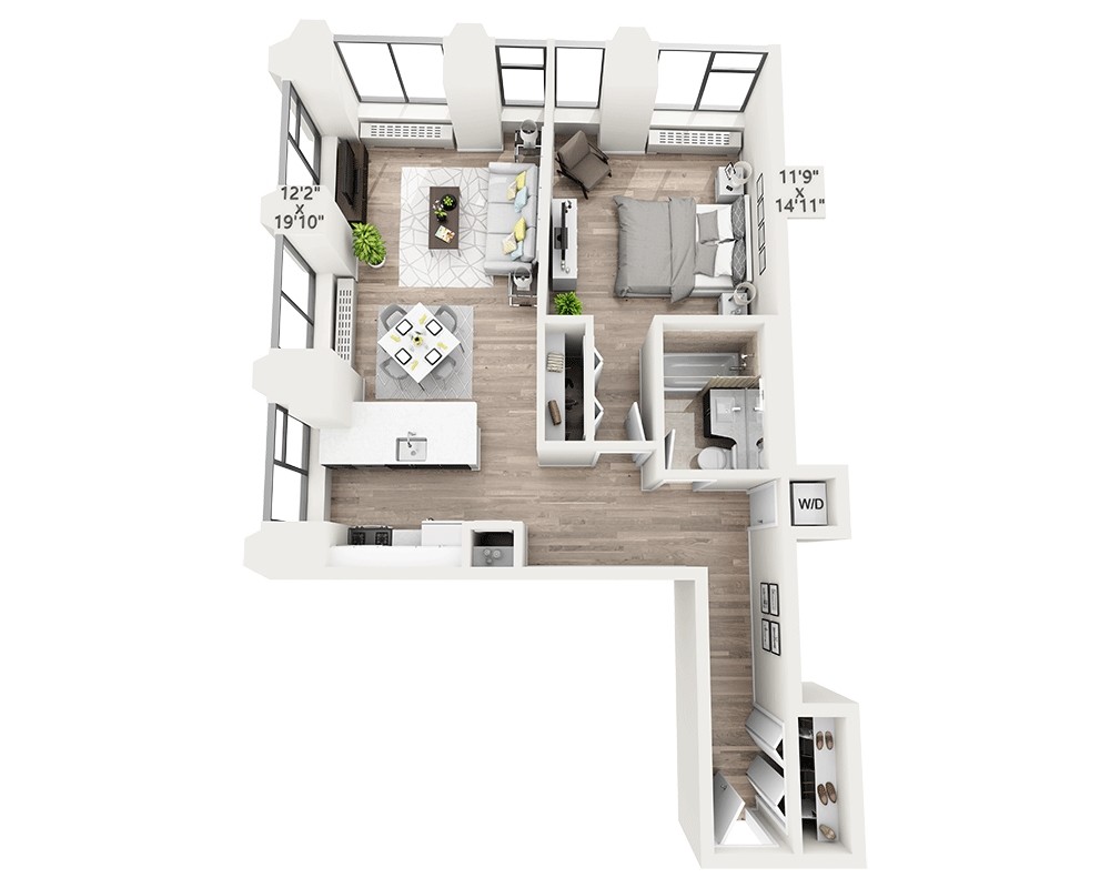 Floor Plan - One Bedroom M
