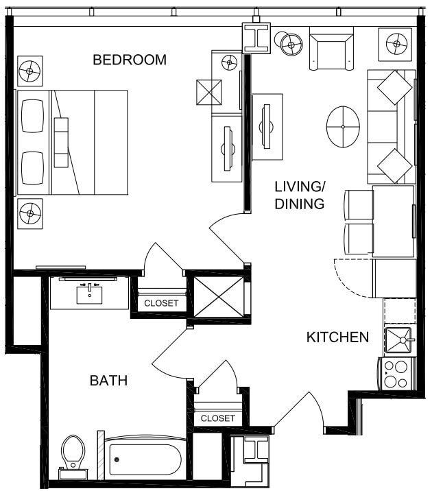 Floor Plan - 1 Bedroom Premium