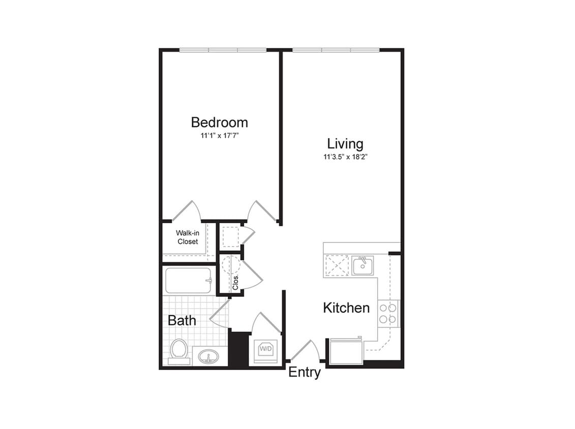 PhoenixVillageFP_A5b_1b1b_736sf - 1-Bedroom 1-Bathroom | 736 sqft