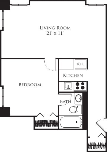 Floor Plan - One Bedrooms
