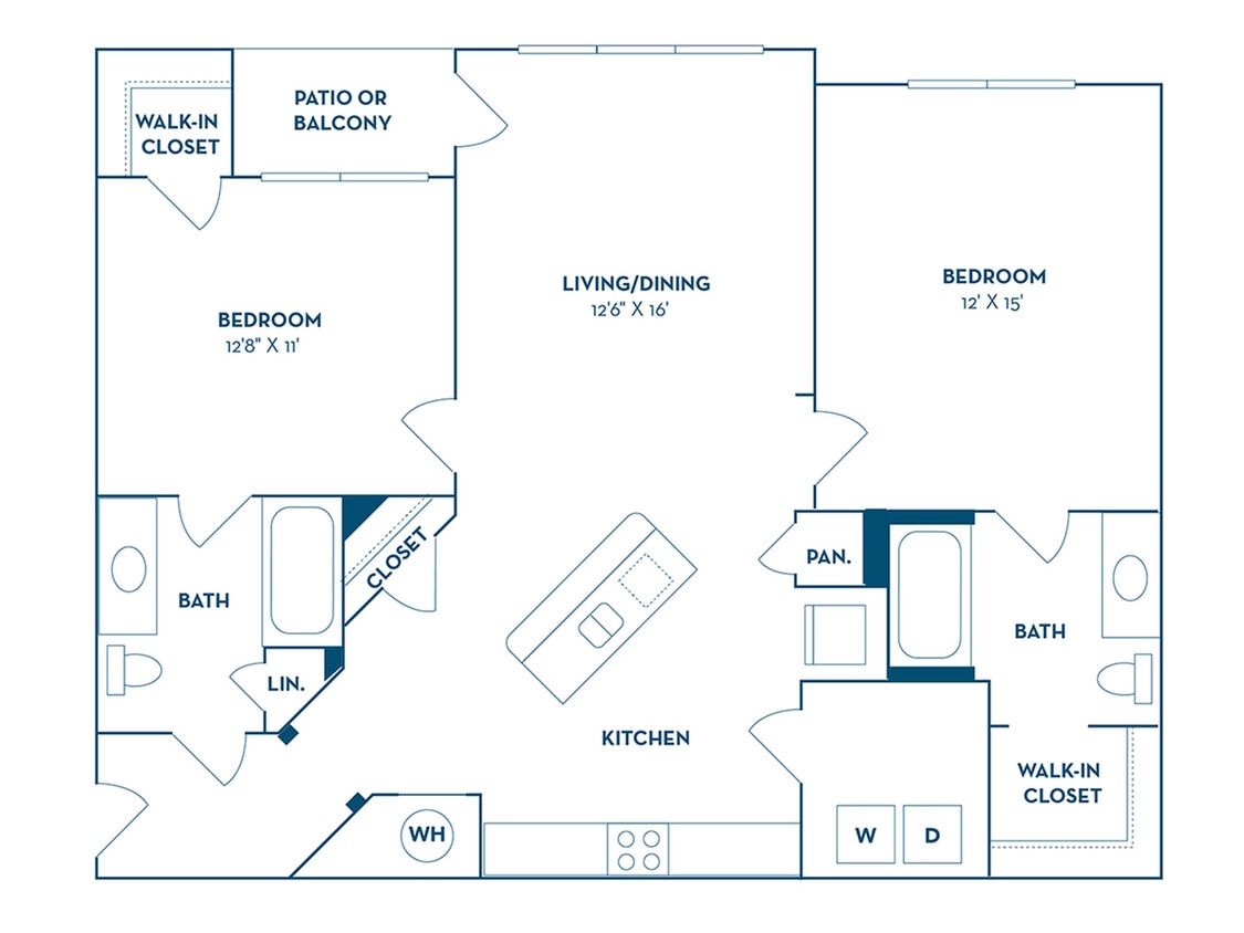 2 Bedroom | 2 Bath | 1093 SF - B1