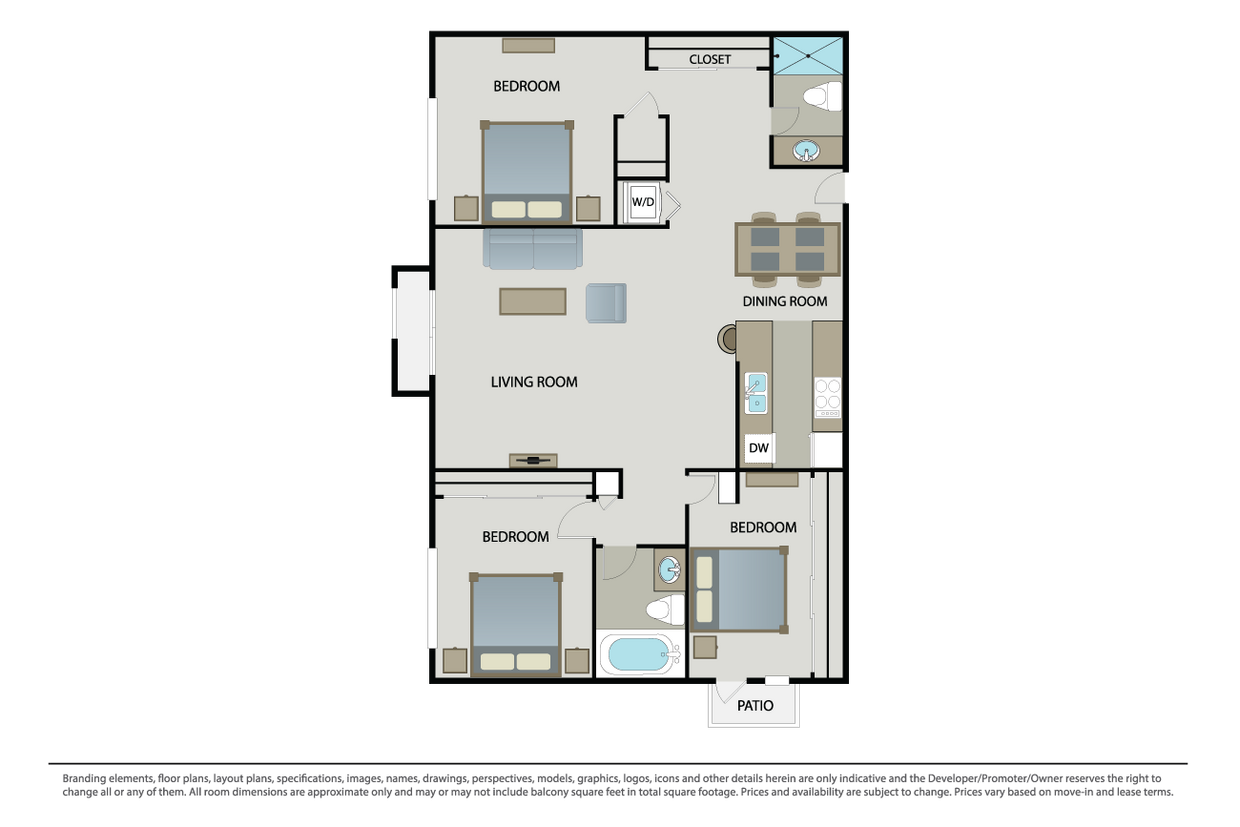 D3 - 3 Bed 2 Bath - D3 - 3 Bed 2 Bath