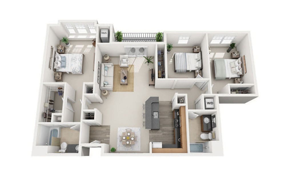 Floor Plan - E2 Three Bedroom 