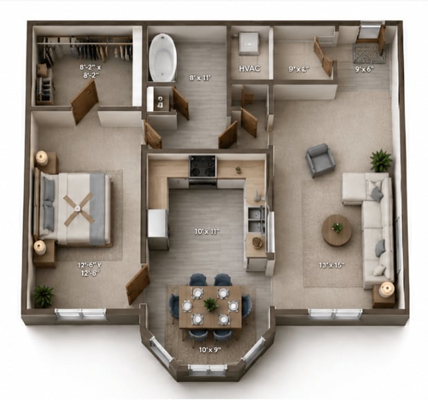 Floor Plan - 1 Bed