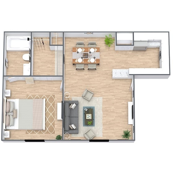 Floor Plan - Pineview Haven (1 Bed,1 Bath)