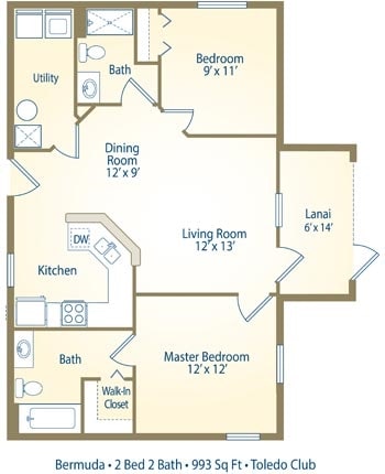 2 Bedroom/ 2 Bath Bermuda - B2_Bermuda - Two Bedroom, Two Bathroom