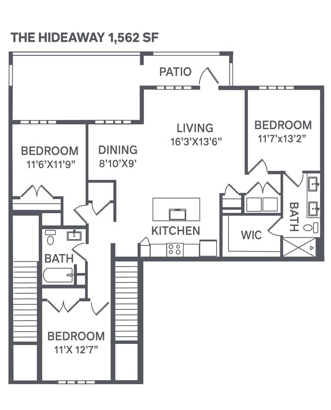 Floor Plan - The Hideaway - Attached Garage