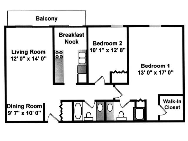 2BR/2BA - Two bedroom