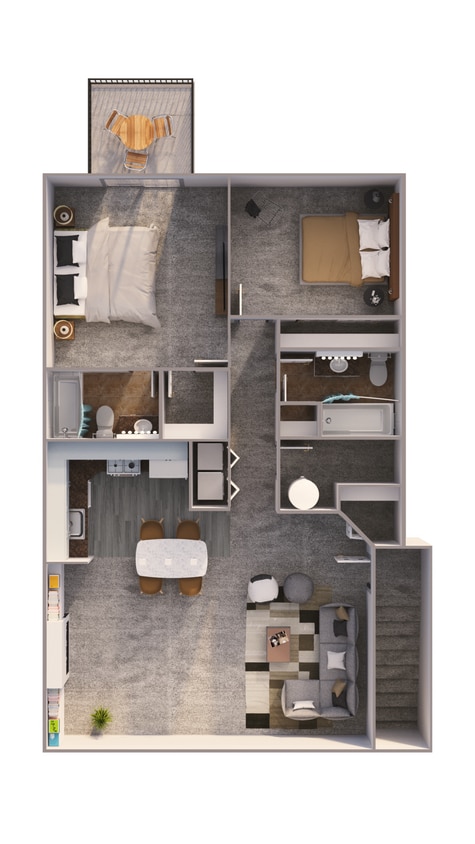 Floor Plan - Two Bedroom Two Bath Pembroke