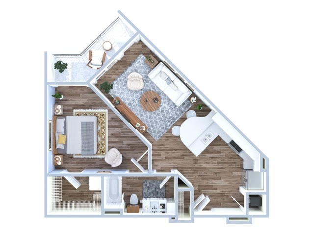 1 Bedroom | 1 Bath | 727 sq ft - Mocha | A2