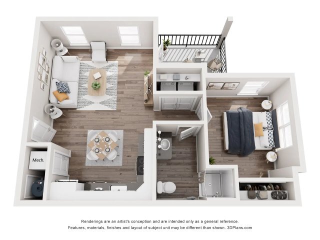 Floor Plan - Butte (1x1)