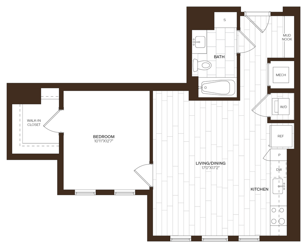 Floor Plan - 1 Bed/1 Bath-A6
