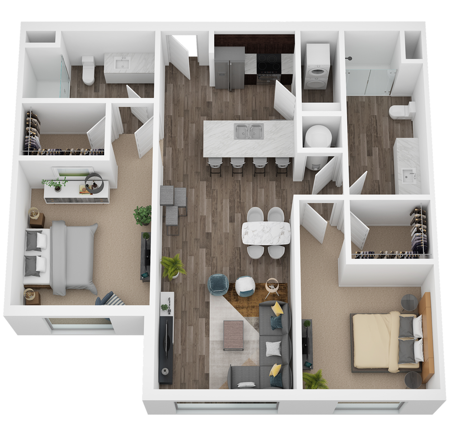 2Bd 2Ba 3D.png - Two Bed/Two Bath