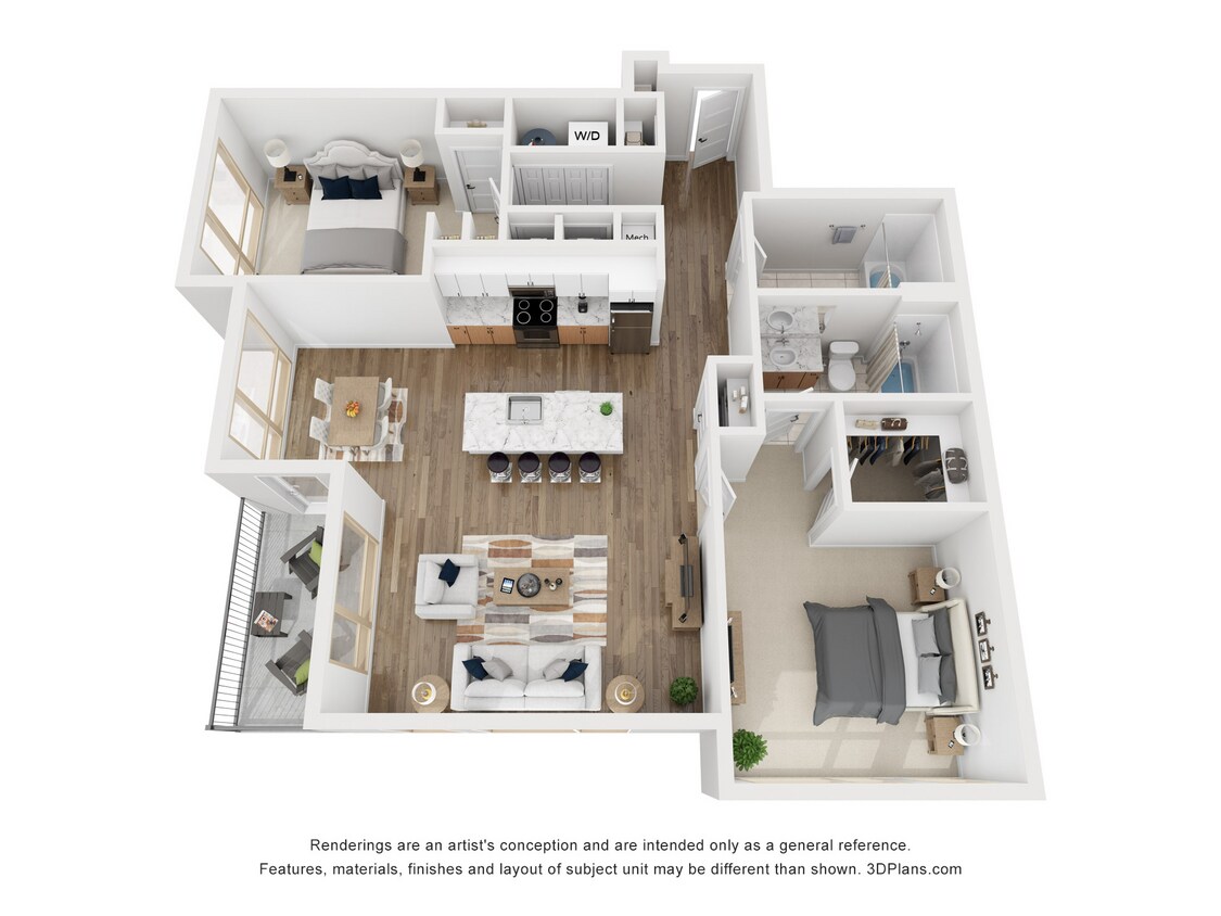 Floor Plan - 2 Bedroom 2 Bath