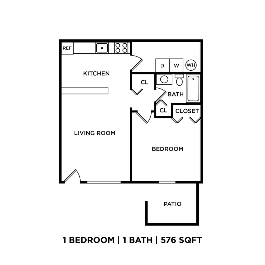 Floor Plan - One Bed One Bath Standard